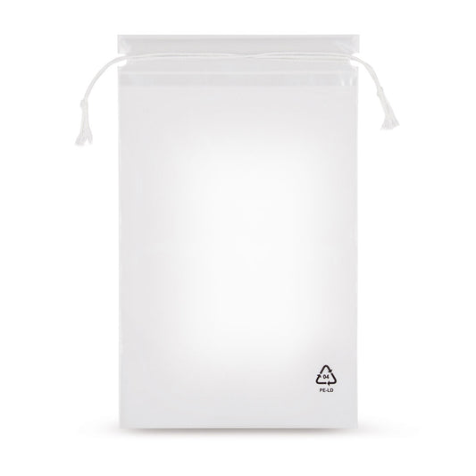 LDPE-Kordelzugbeutel 50 µm — Hauptansicht vom Verpackungs-Importeur Elke Plastic