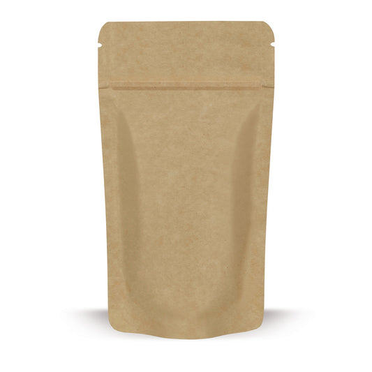 Standbodenbeutel Kraftpapier — Materialdetail mit Fokus auf Foliendicke und Verarbeitungs-Qualität