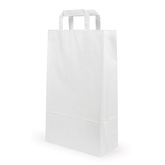 Papier Tragetasche Weiß — Hauptansicht vom Verpackungs-Importeur Elke Plastic