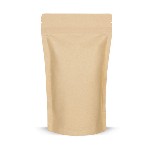 Standbodenbeutel Kraftpapier Aus Biologisch Abbaubaren Materialien — Materialdetail mit Fokus auf Foliendicke und Verarbei...