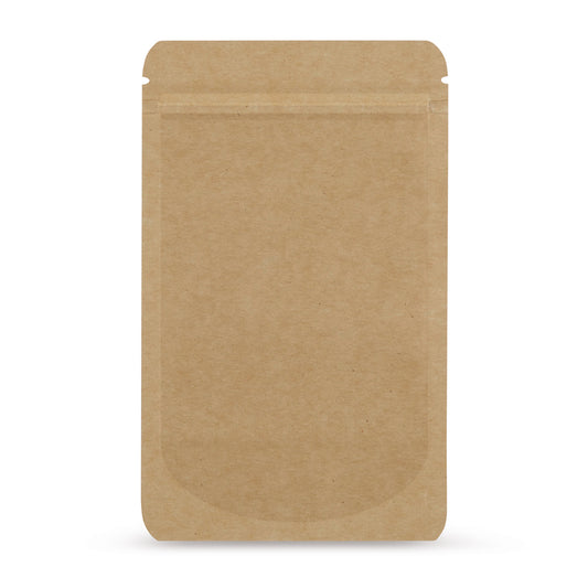 Standbodenbeutel Kraftpapier — Hauptansicht des Beutels mit Kraftpapier-Optik von Elke Plastic